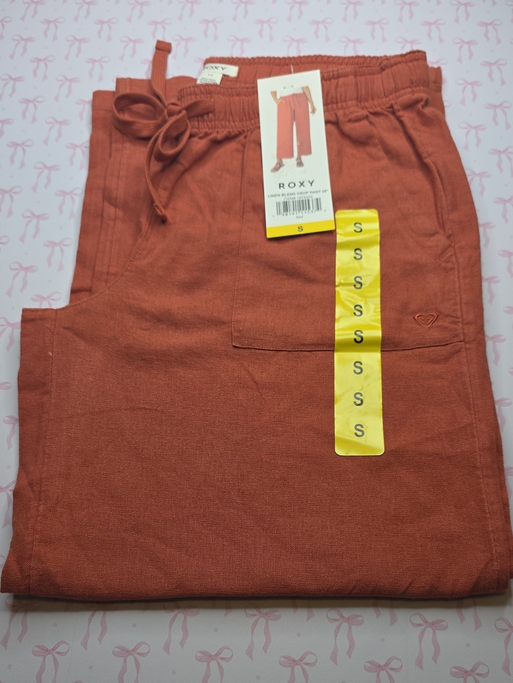 Roxy Rust Orange Drawstring Chinos